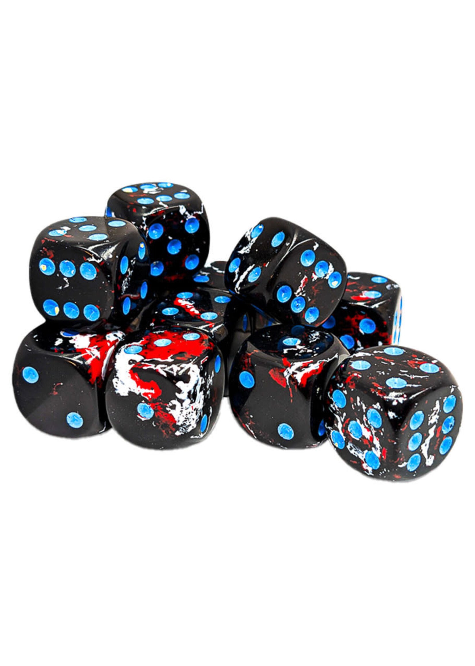 Chessex d6 Cube 16mm Brush Dark Side (12)