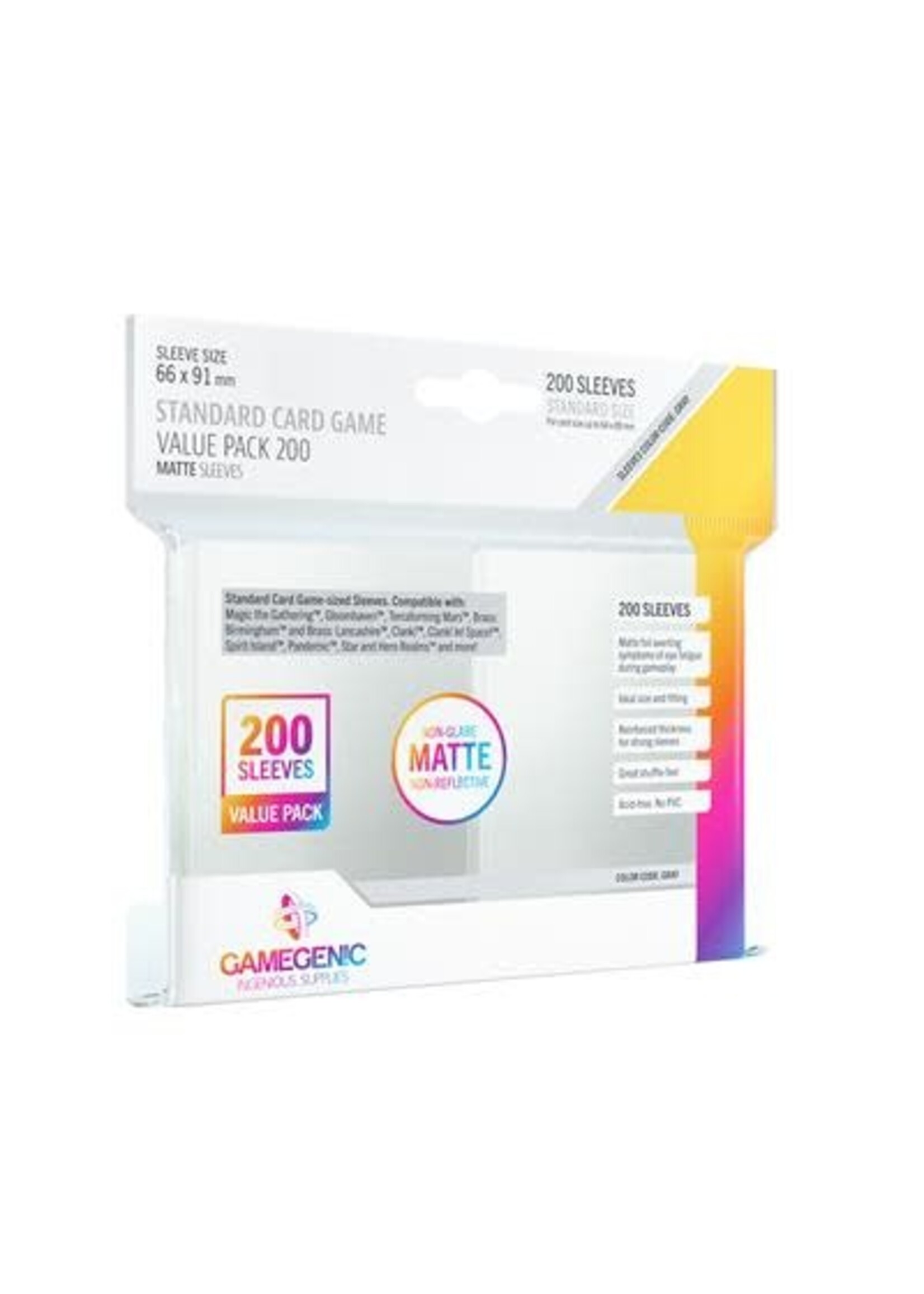 Gamegenic Matte Sleeves Standard Card Game-Size Value Pack 200
