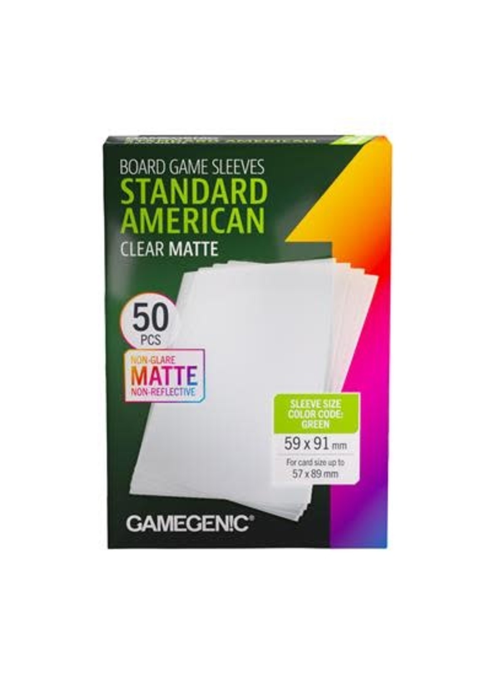 Gamegenic Board Game Sleeves Standard American Clear Matte