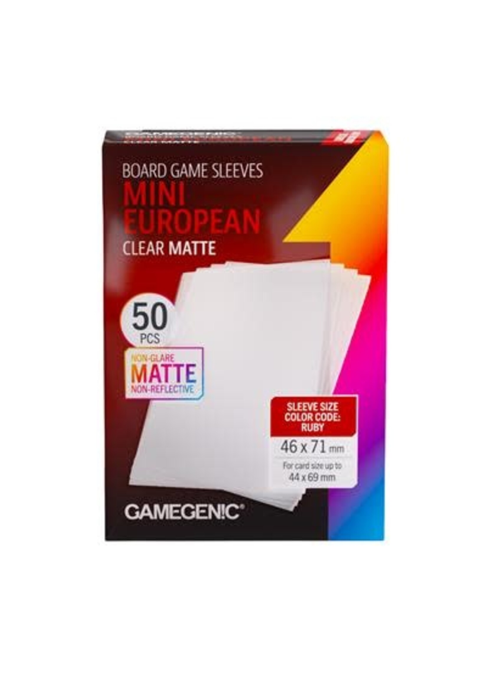 Gamegenic Board Game Sleeves Mini European Clear Matte