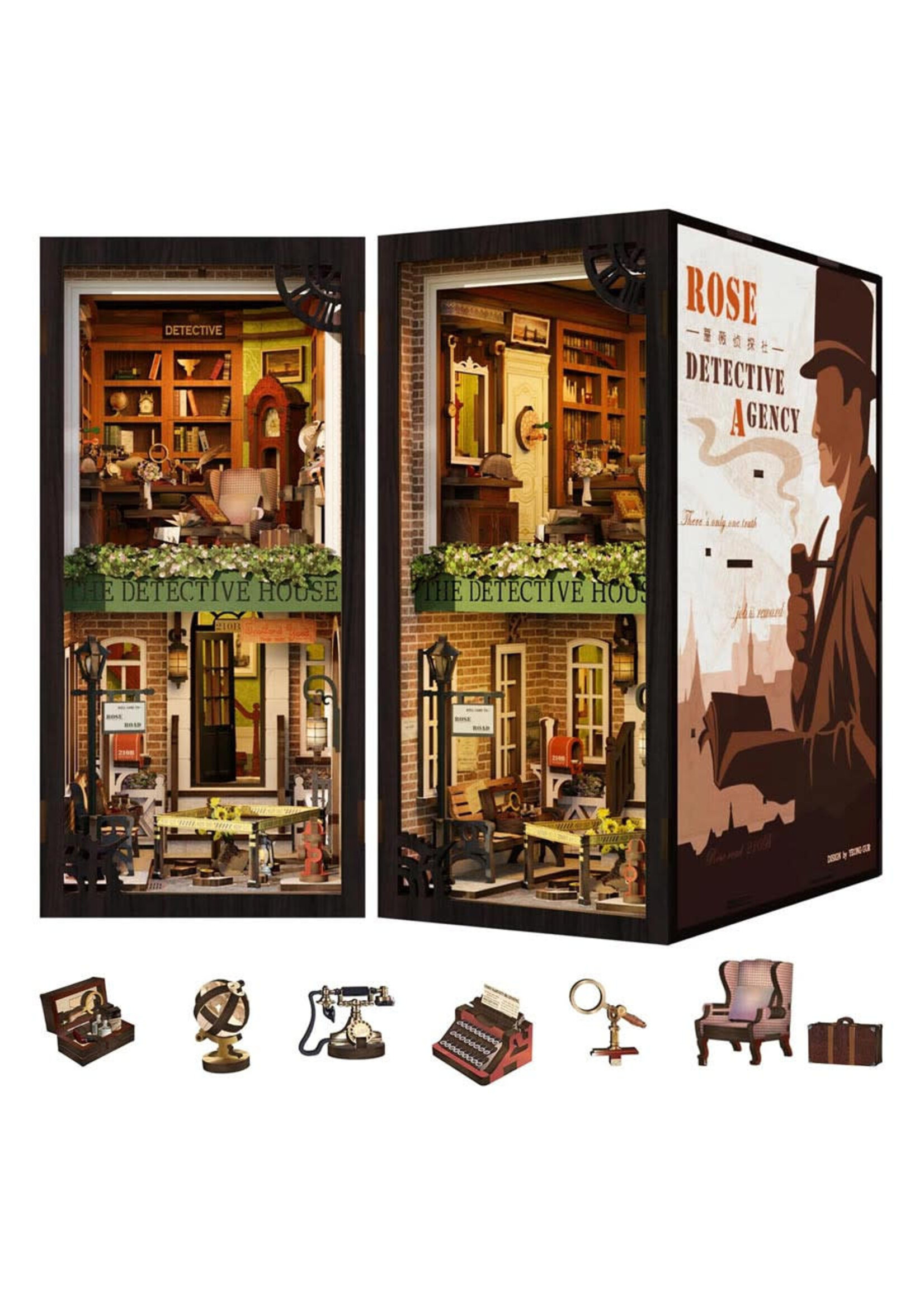 Robotime Rose Detective Agency Book Nook