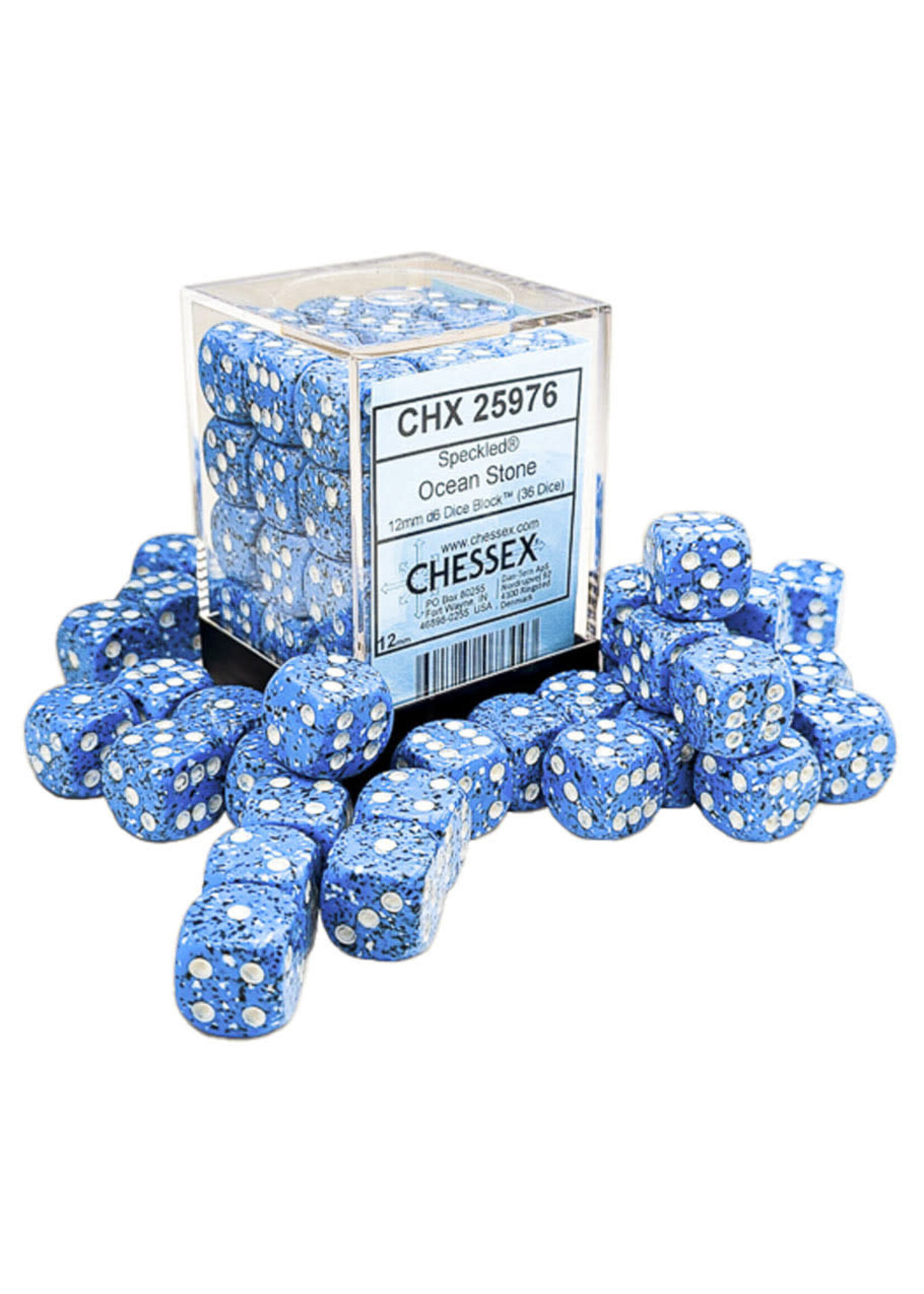Chessex d6 Cube 12mm Speckled Ocean Stone (36)