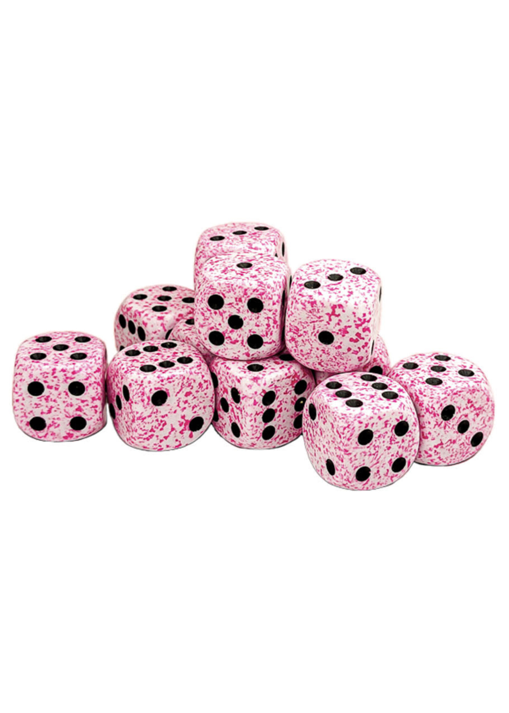 Chessex d6 Cube 16mm Speckled Pink (12)