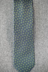Silk Tie - Blue with Green Flowers