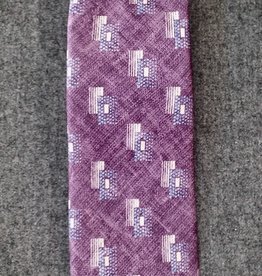 Silk Tie - Lavender with White Rectangles