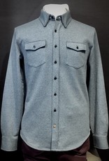 Harris & Tailor Men's Over Shirt - Long Sleeve Double Pocket Blue