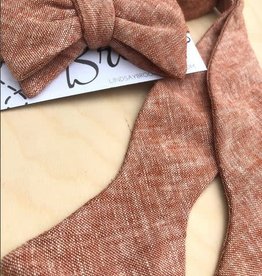 Lindsay Brook Designs Burnt Orange Linen Bow Tie