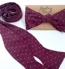 Lindsay Brook Designs Maroon Dot Bow Tie