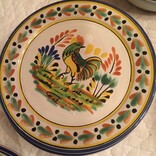 Gorky Gonzalez P4 salad plate w/ design (campere animales dif cone, pajaro, venado, gallo)