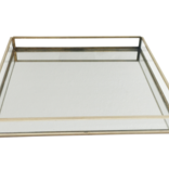 BIDKHOME Large Brass/Glass Square Tray