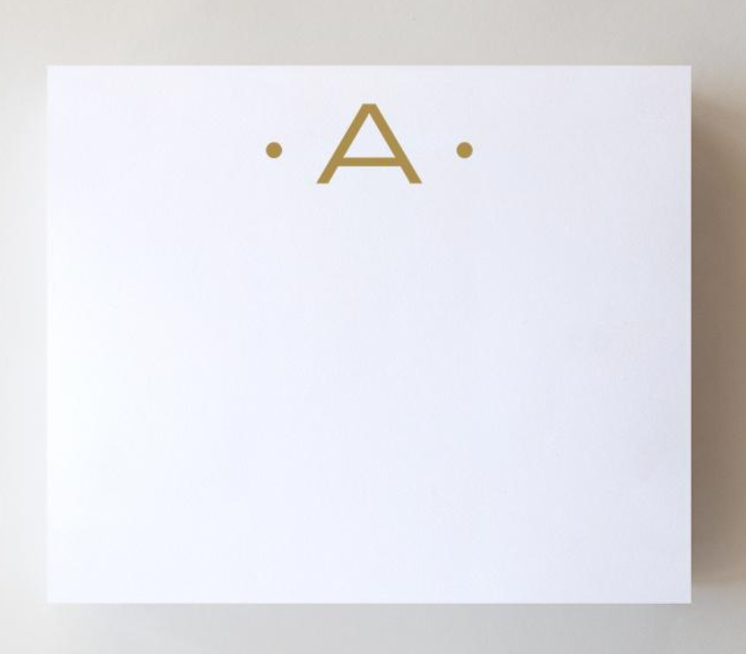 Black Ink Gold Foil Large Initial Pad - A