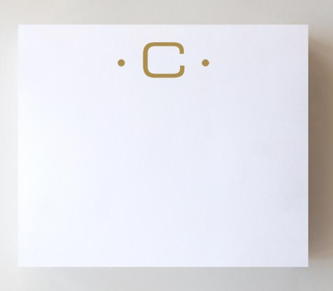 Black Ink Gold Foil Large Initial Pad - C