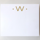 Black Ink Gold Foil Large Initial Pad - W