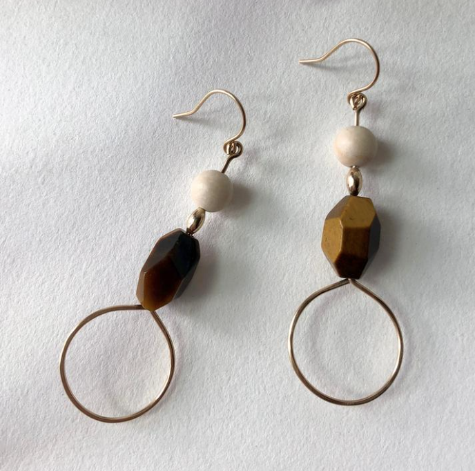 Bopbe Jewelry Tiger's Eye and Riverstone Earrings