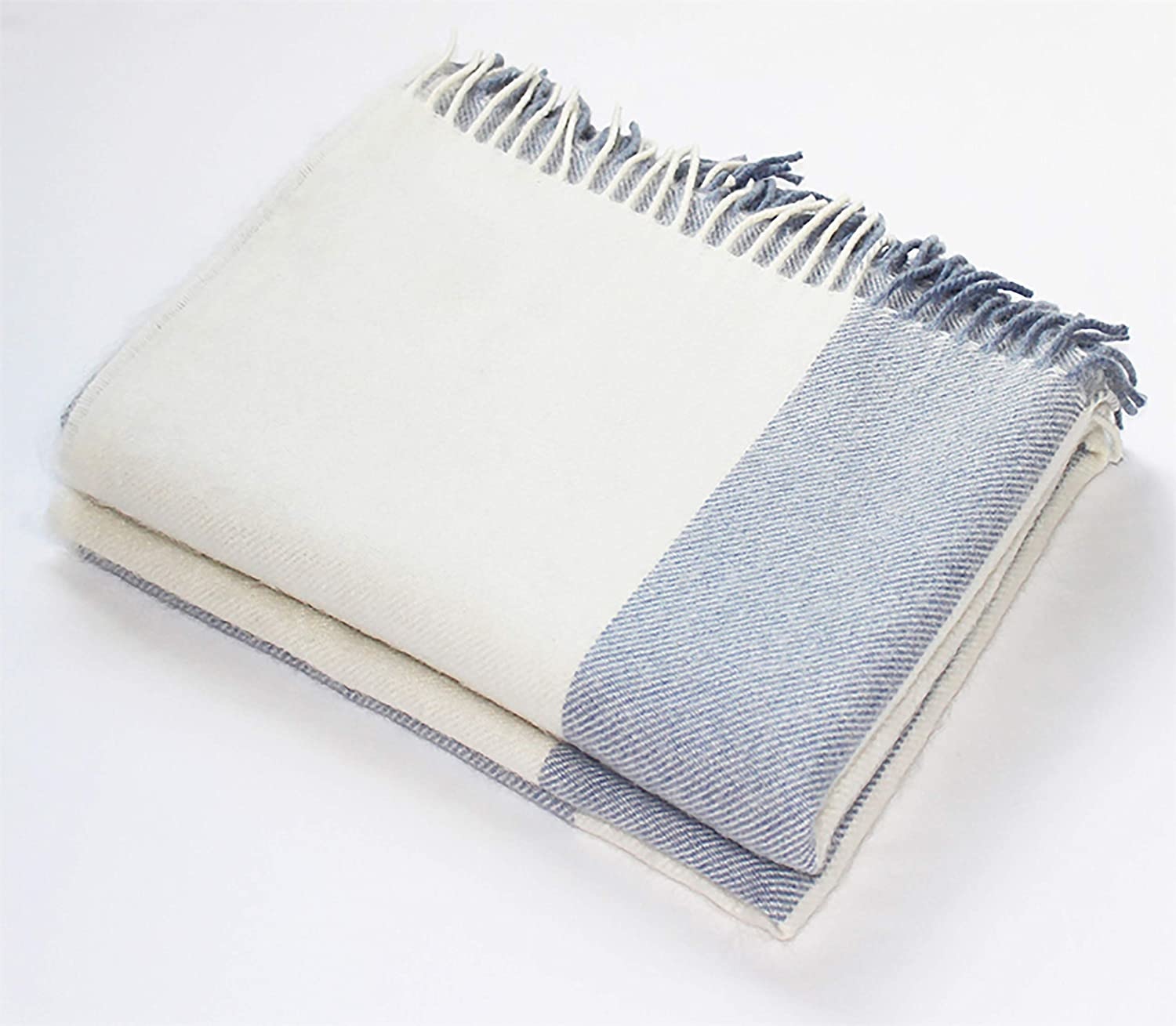 Harlow Henry Alpaca Throw Light Blue Stripe