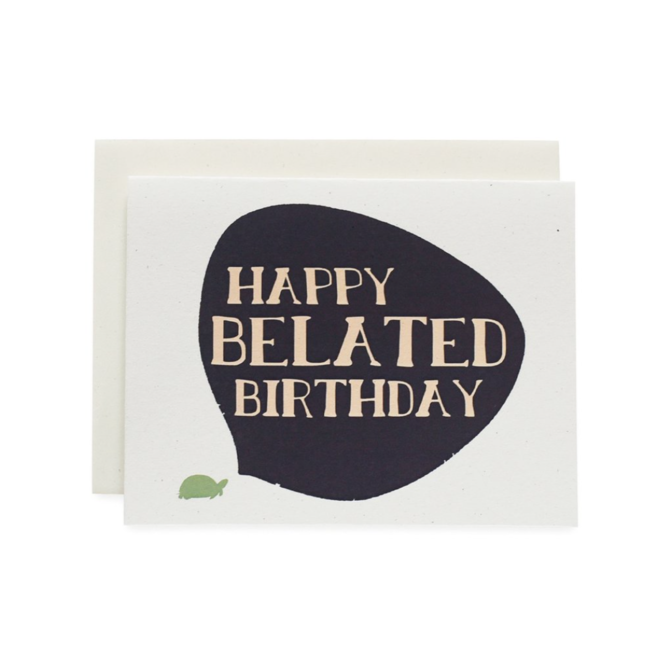 June & December Happy Belated Birthday Card : Turtle