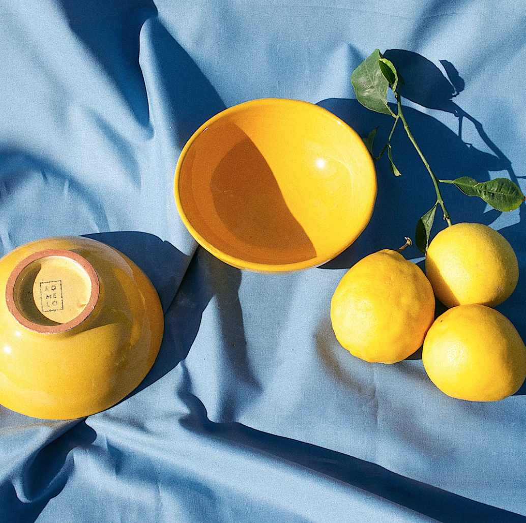 Pomelo Bowl Yellow Hand Painted Small