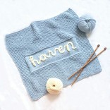 Stitch & Story Personalised Baby Blanket - Baby Blue