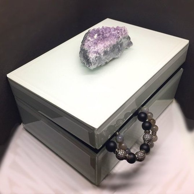 Two's Company Amethyst Geode Hinged box Rectangle - HTA102A-S2