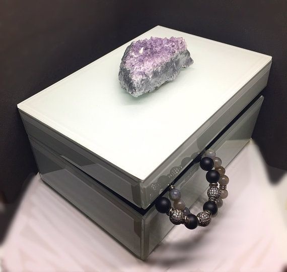 Two's Company Amethyst Geode Hinged box Rectangle - HTA102A-S2