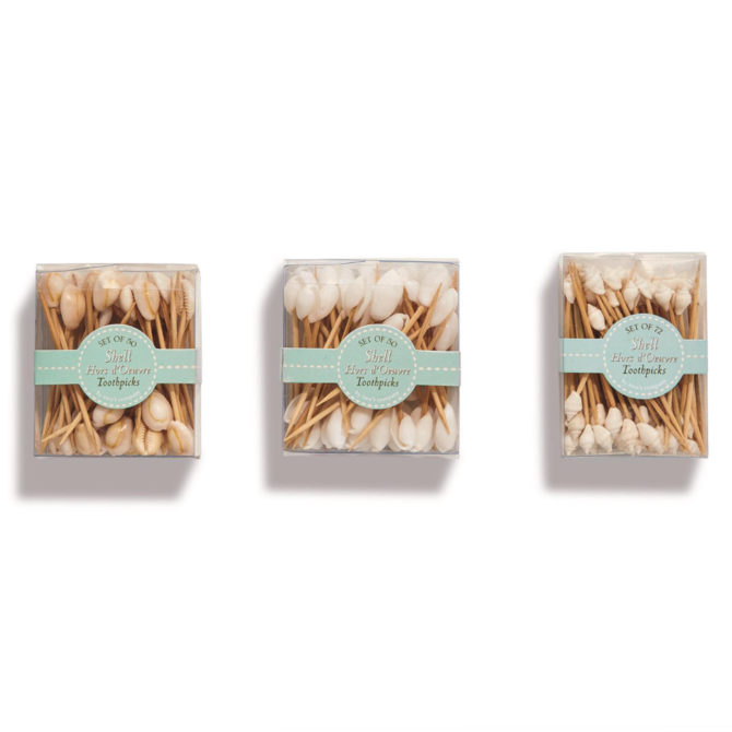 Two's Company Seashell 50-72 Pc Hors D'Oeuvre Picks in Gift Box