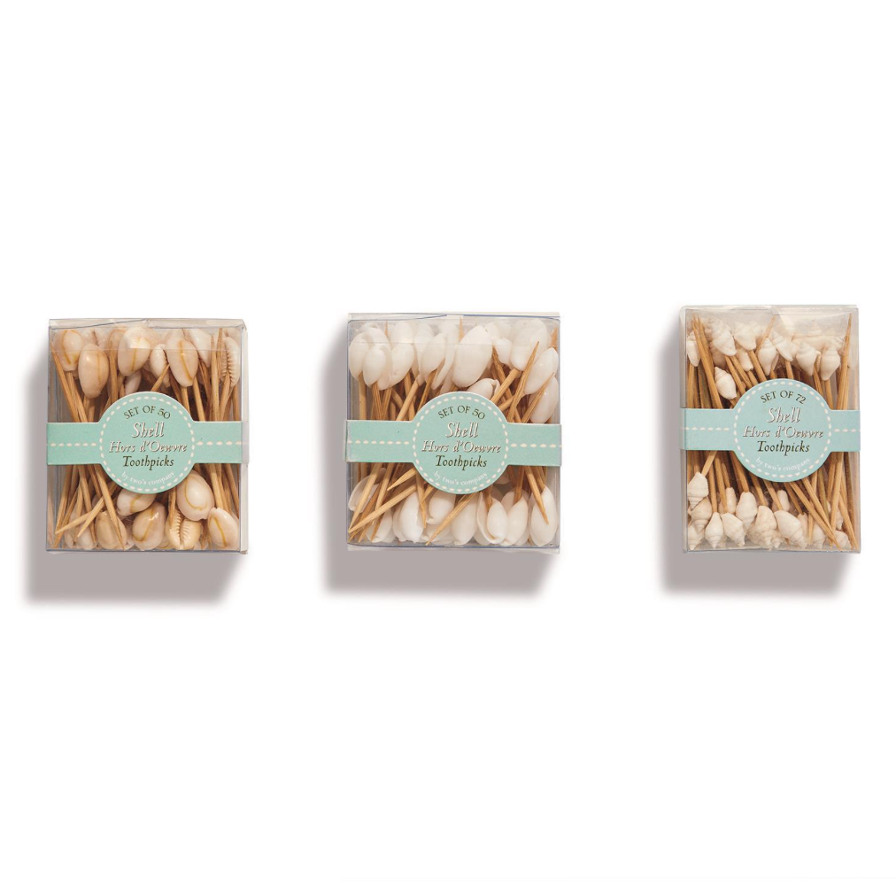 Two's Company Seashell 50-72 Pc Hors D'Oeuvre Picks in Gift Box