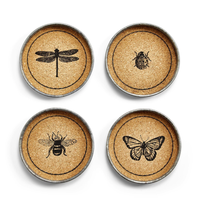 Two's Company GARDEN CORK COASTERS - SET OF 4