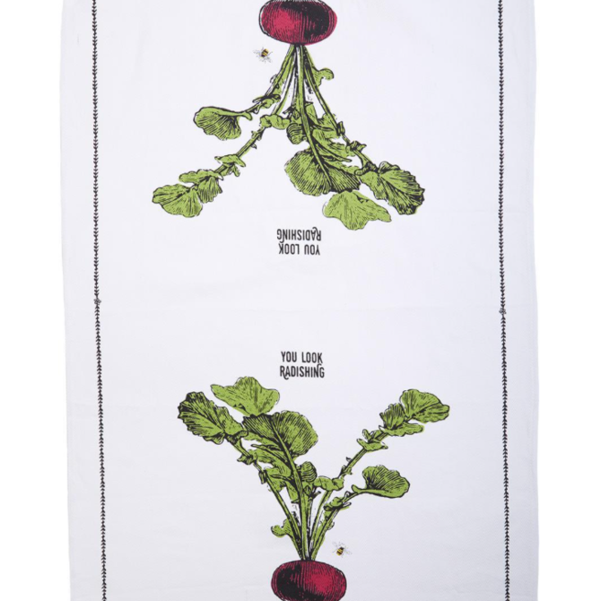 Two's Company Farm To Table Dishtowel - Radish