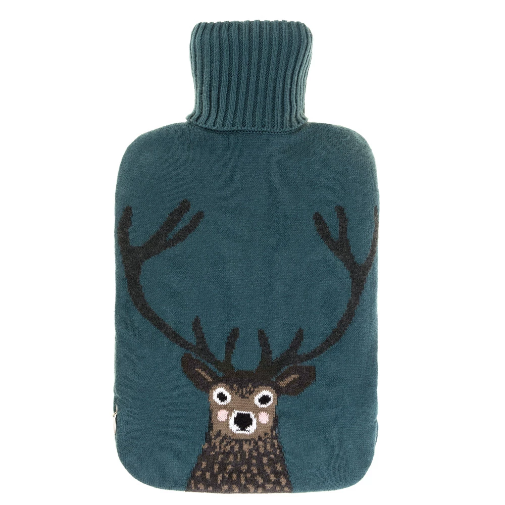 Sophie Allport Knitted Highland Stag Hot Water Bottle