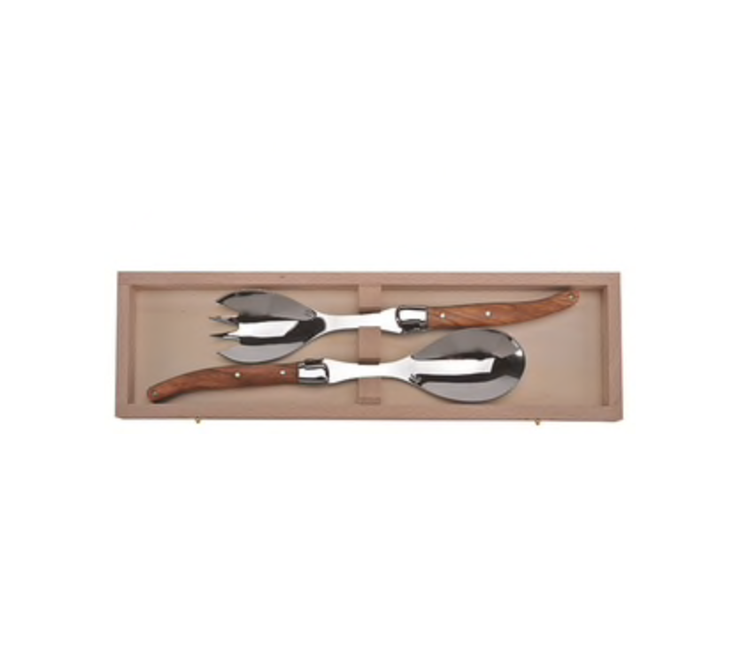 The French Farm Olive Wood Salad Set