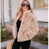 Pretty Rugged Camel Faux Fur Reversible Bomber