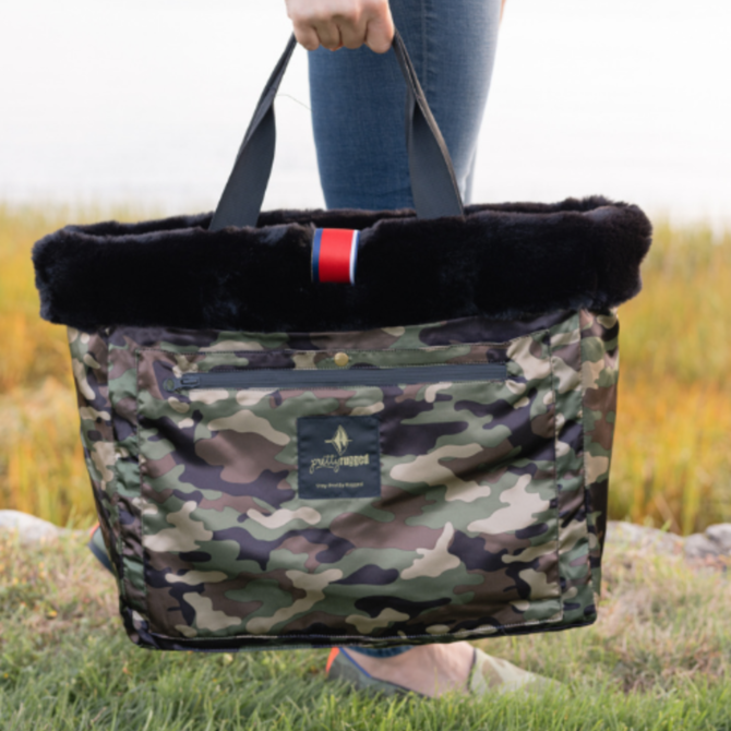 Pretty Rugged Black Faux Fur Oversized Tote