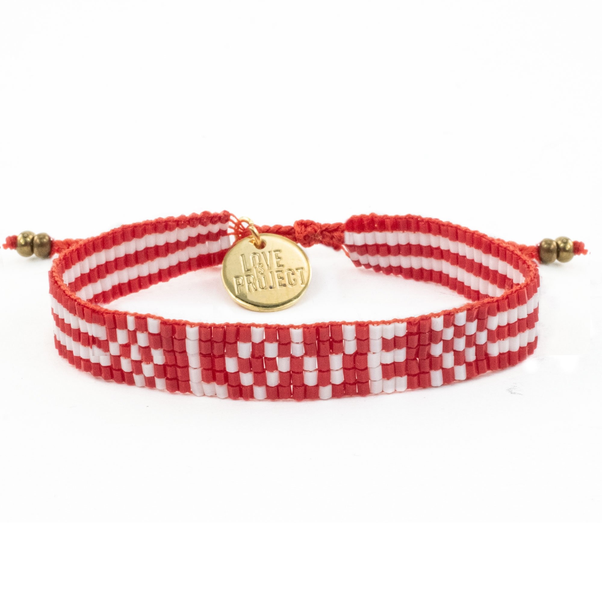 Love Project Seed Bead LOVE Bracelet - Red