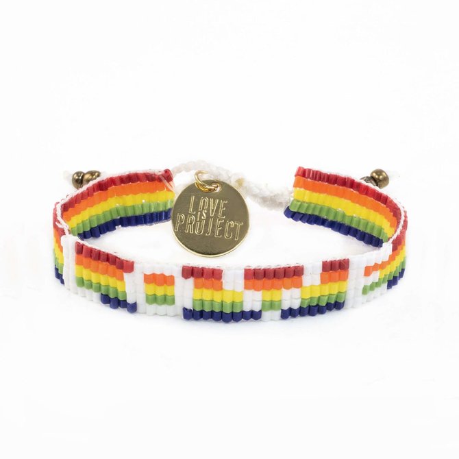 Love Project Seed Bead LOVE Bracelet - Rainbow