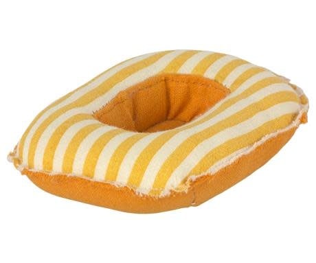 Maileg Rubber Boat Small Mouse - yellow stripe