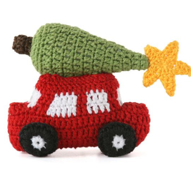 Melange Car with Christmas Tree Ornament