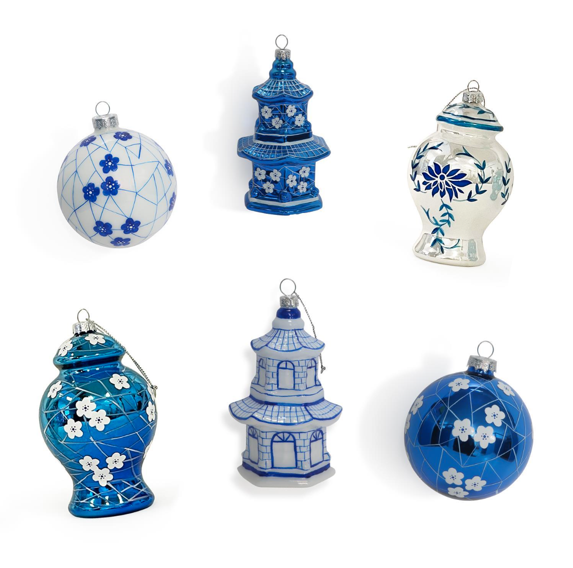 Two's Company Blue and White Ornament