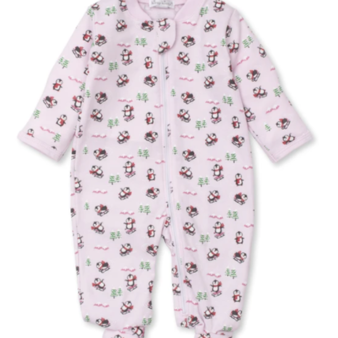 Kissy Kissy Slippery Slopes Zip Footie Pink 0-3 Month