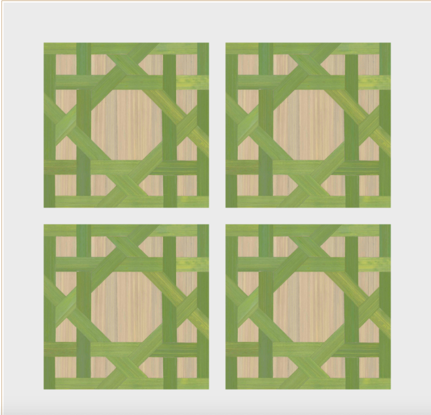 Hestia Versailles Coaster Square Green Set of 4