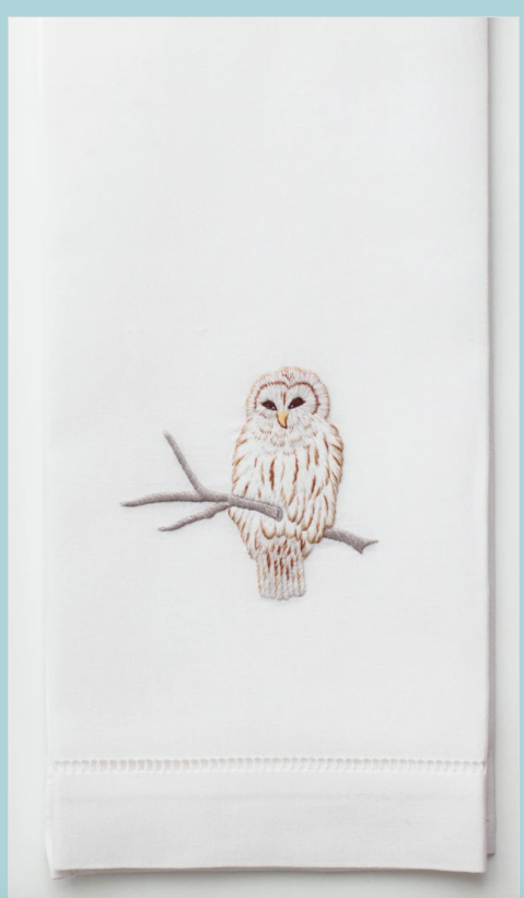 Henry Handwork Snowy Owl Hand Towel