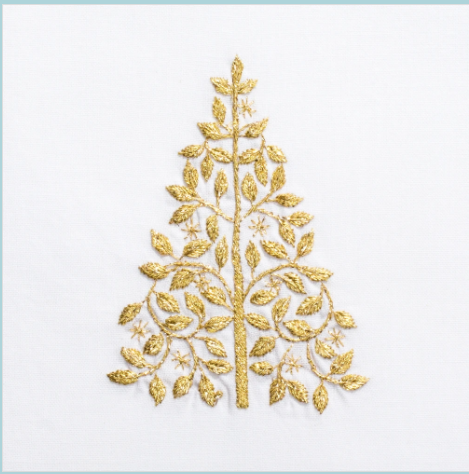 Henry Handwork Mod Tree Gold Hand Towel