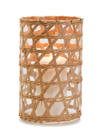 Two's Company Raffia Lattice Cachepot / Vase