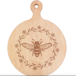 Sophistiplate Artisan Maple Round Cutting Board - Bee