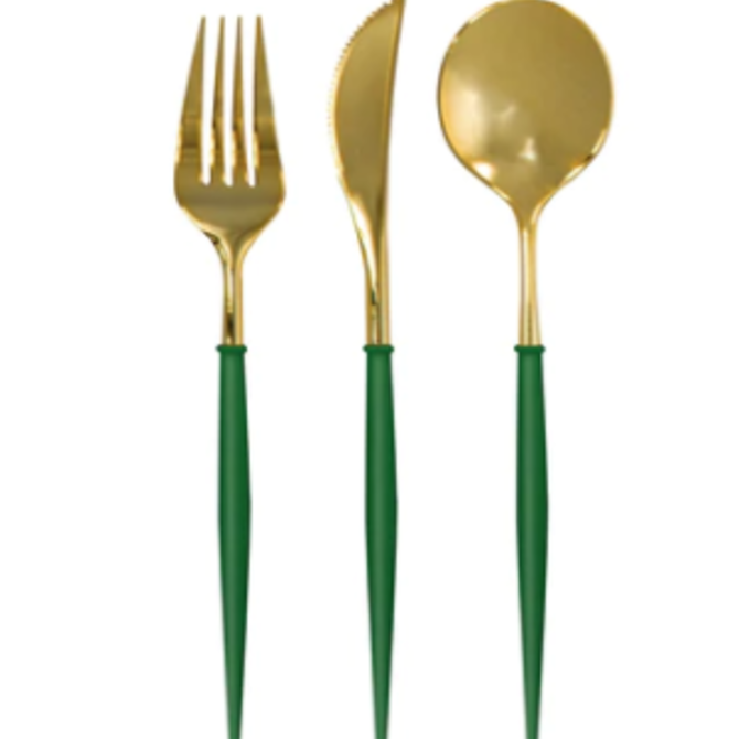 Bella Cutlery Gold/Emerald