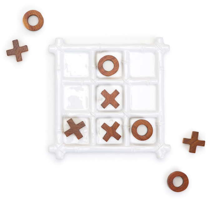 Two's Company Faux Bamboo Tic Tac Toe Game