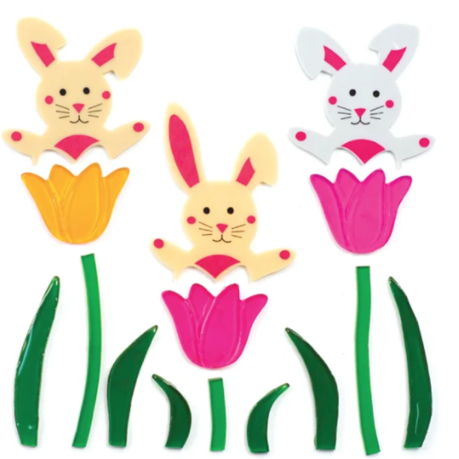 Design Ideas Blooming Bunnies Window Clings