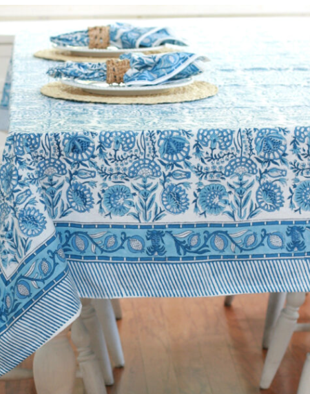 Pacific & Rose Tablecloth Caroline Blue 60x125