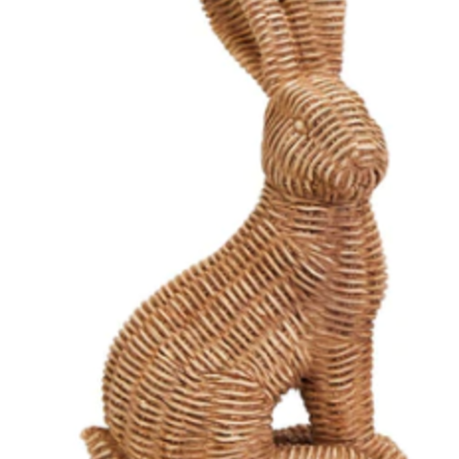 Two's Company Basket Weave Pattern Bunny Decor