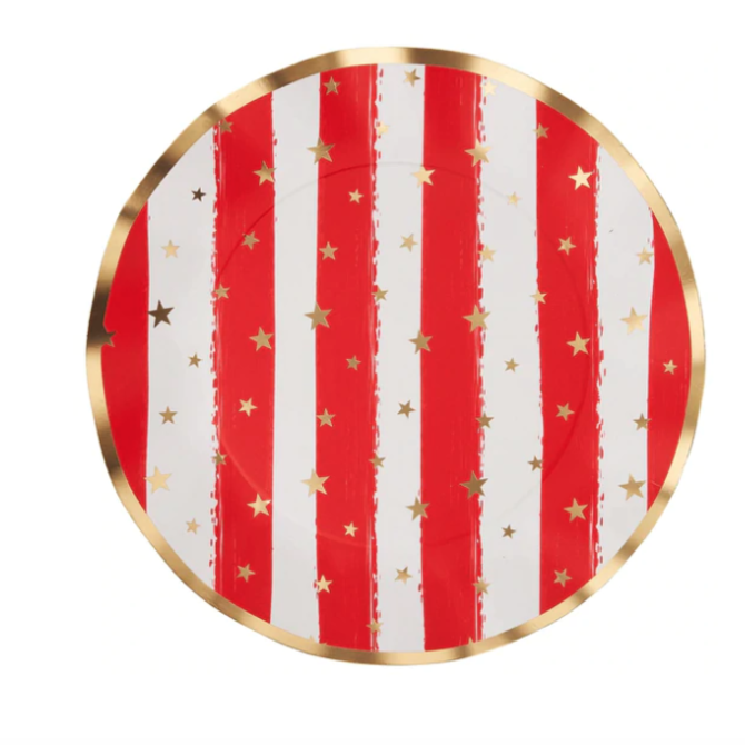 Sophistiplate Wavy Dinner Plate Patriotic Confetti/8ct