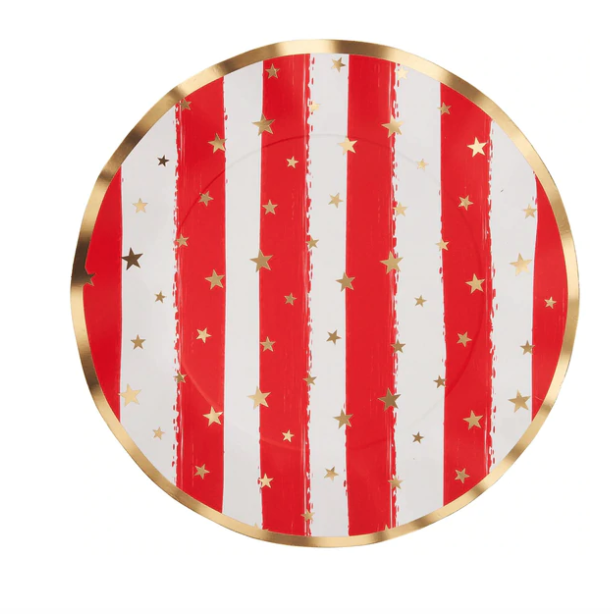 Sophistiplate Wavy Dinner Plate Patriotic Confetti/8ct